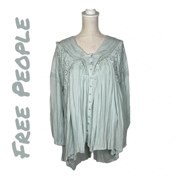 Free People Mint Color Tunic Top - Picture 1 of 5